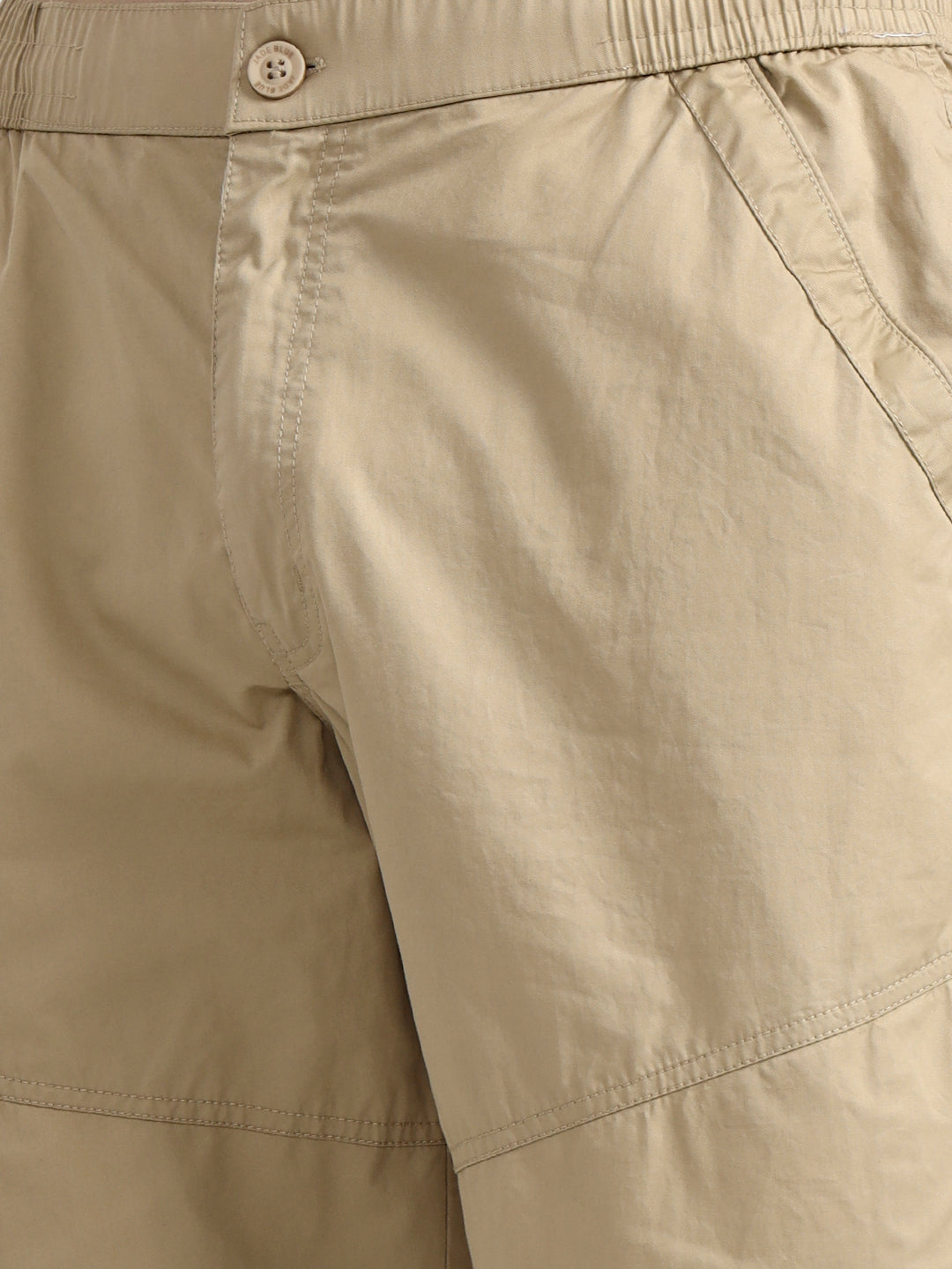 Beige Solid Slim Fit Cargo Pant | JadeBlue