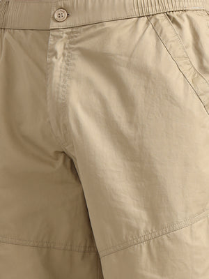 Beige Solid Slim Fit Cargo Pant | JadeBlue