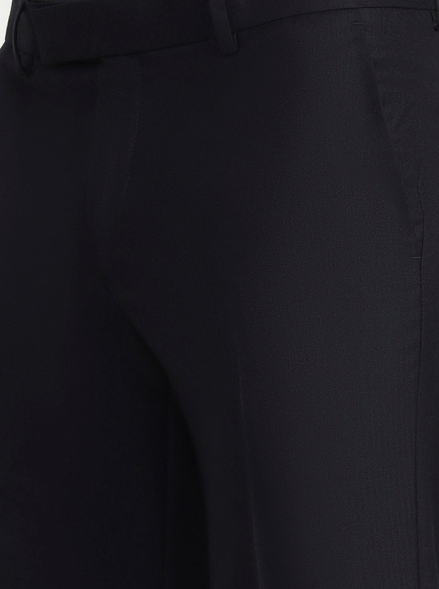 Blue Solid Slim Fit Formal Trouser | Greenfibre