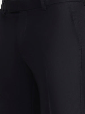 Blue Solid Slim Fit Formal Trouser | Greenfibre