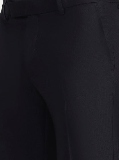 Blue Solid Slim Fit Formal Trouser | Greenfibre