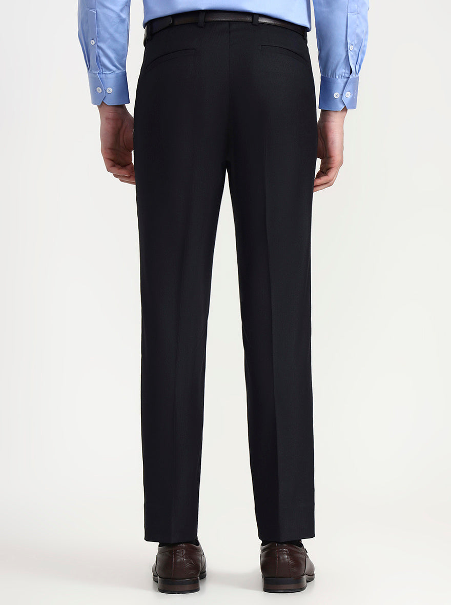 Blue Solid Slim Fit Formal Trouser | Greenfibre