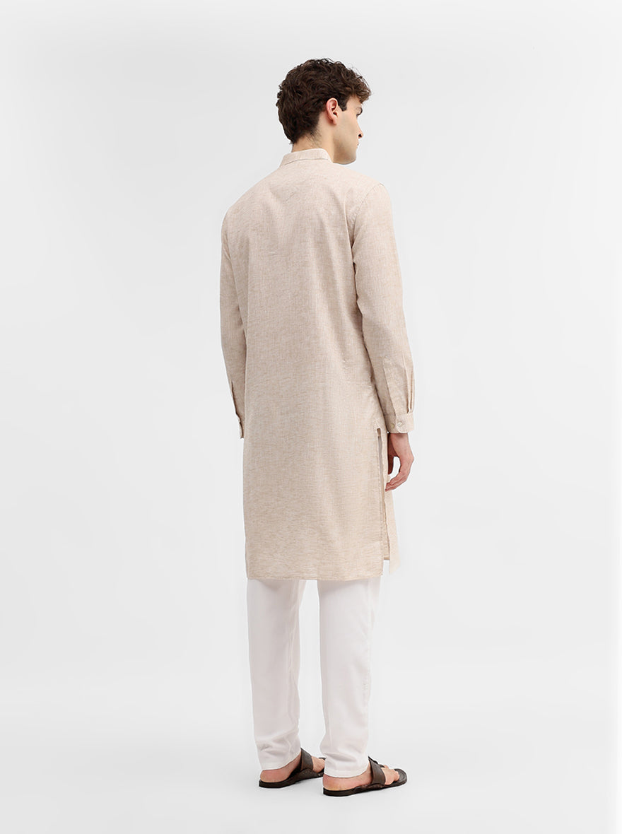 Fawn Solid Modi Kurta | JadeBlue