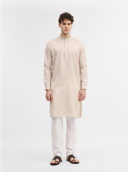 Fawn Solid Modi Kurta | JadeBlue