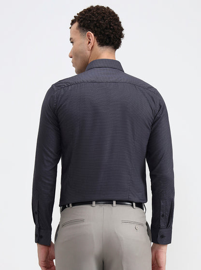 Grey Checked Slim Fit Formal Shirt | JadeBlue Youth