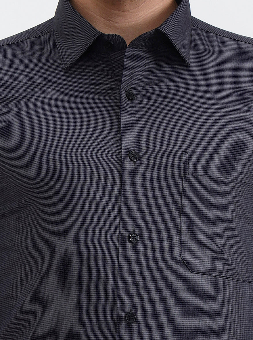 Grey Checked Slim Fit Formal Shirt | JadeBlue Youth
