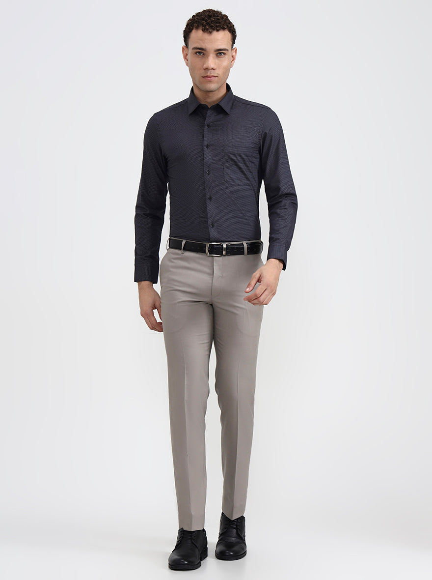 Grey Checked Slim Fit Formal Shirt | JadeBlue Youth