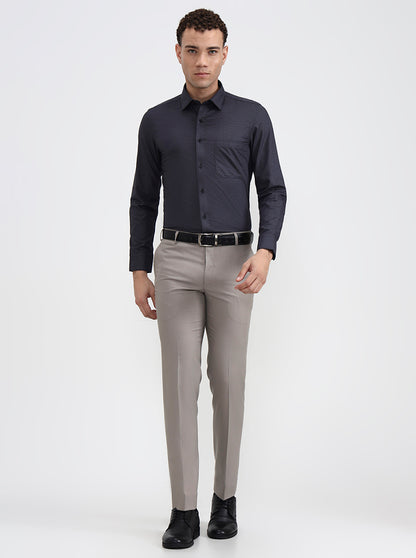 Grey Checked Slim Fit Formal Shirt | JadeBlue Youth