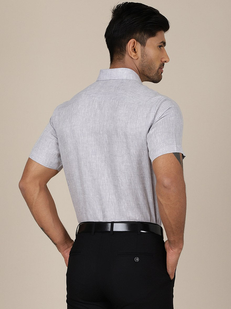 Grey Solid Regular Fit Formal Shirt | JadeBlue