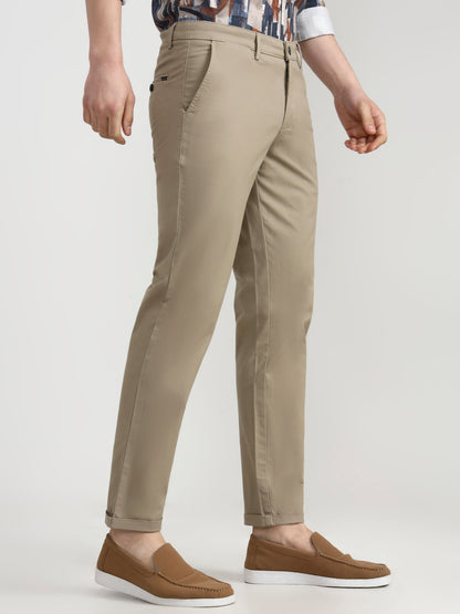 Light Pista Solid Neo Fit Casual Trouser | Greenfibre