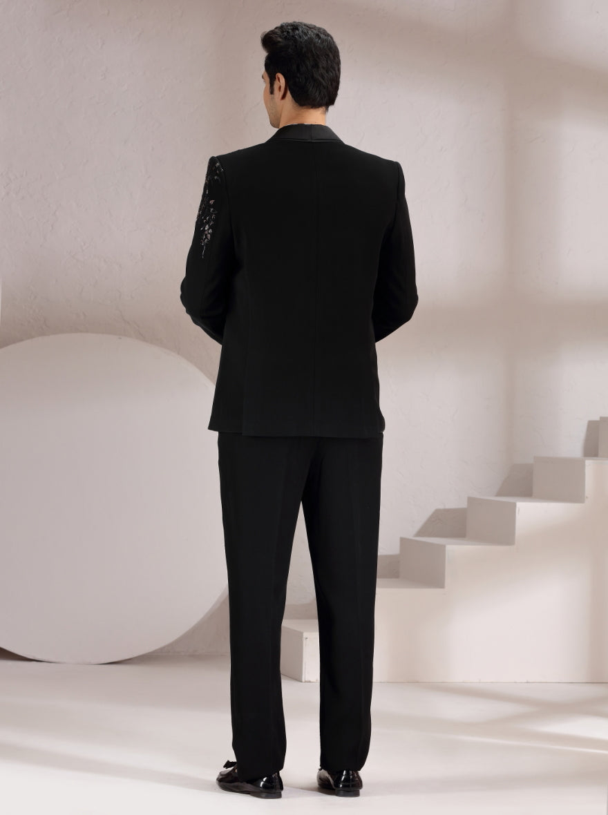Black Embroidered Suit | JadeBlue