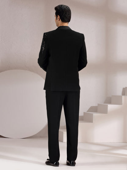 Black Embroidered Suit | JadeBlue