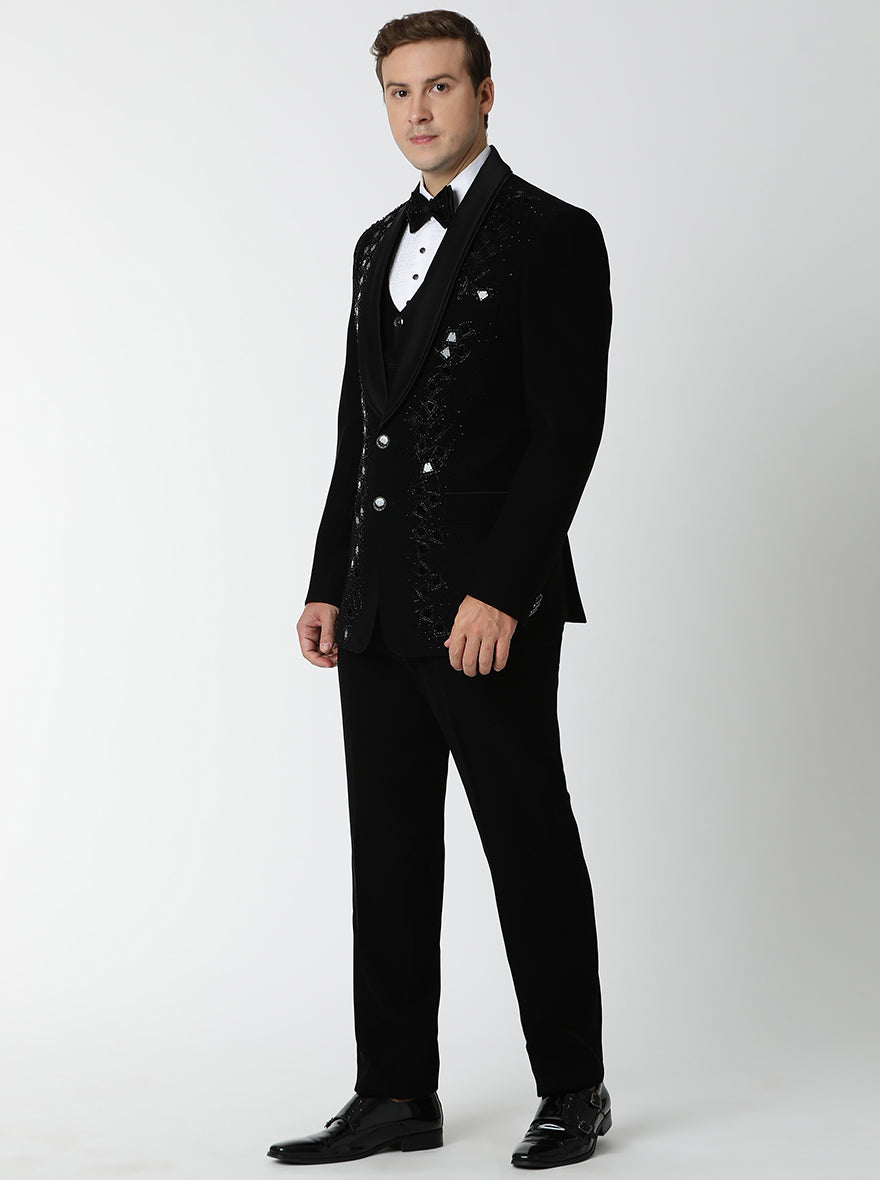 Black Embroidered Suit | JadeBlue