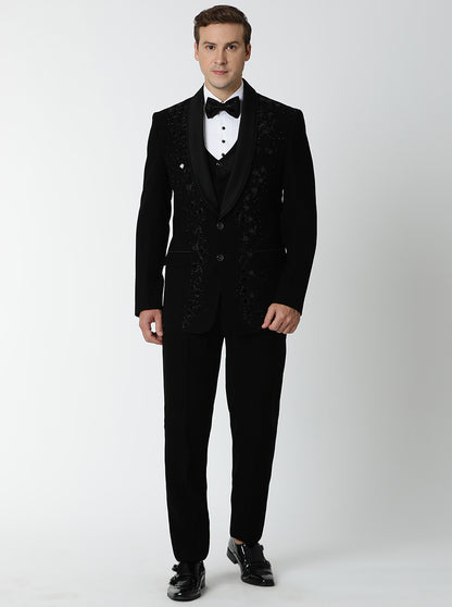Black Embroidered Suit | JadeBlue