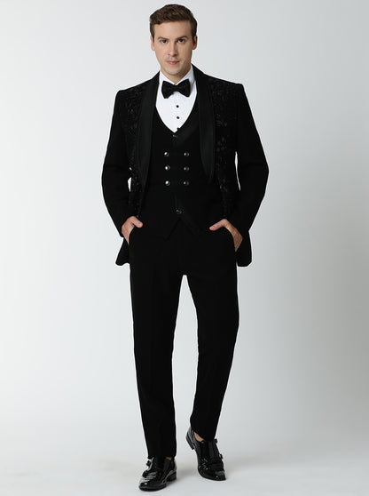 Black Embroidered Suit | JadeBlue