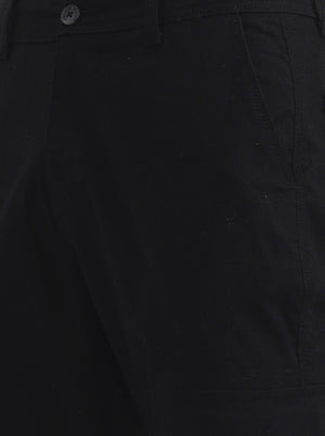Black Solid Slim Fit Cargo Pant | Greenfibre