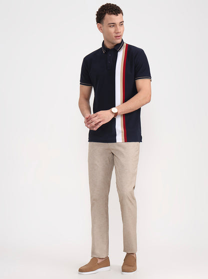 Khaki Solid Super Slim Fit Casual Trouser | Greenfibre