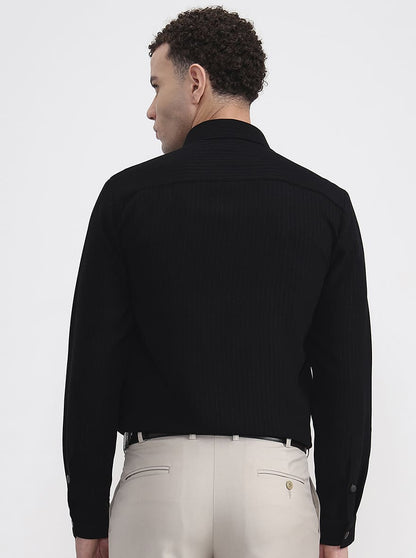 Black Solid Slim Fit Party Wear Shirt | Wyre