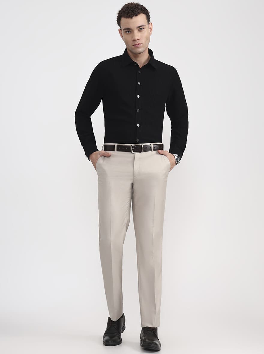 Black Solid Slim Fit Party Wear Shirt | Wyre