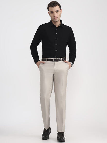 Black Solid Slim Fit Party Wear Shirt | Wyre