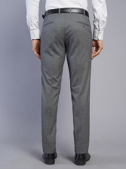 Grey Solid Super Slim Fit Formal Trouser | JadeBlue Youth