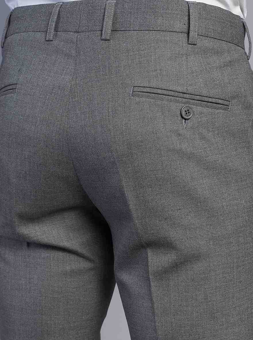 Grey Solid Super Slim Fit Formal Trouser | JadeBlue Youth
