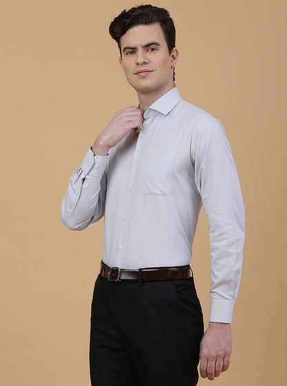 Grey Solid Regular Fit Formal Shirt | JadeBlue
