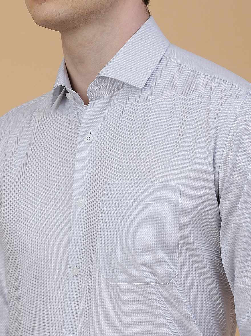 Grey Solid Regular Fit Formal Shirt | JadeBlue