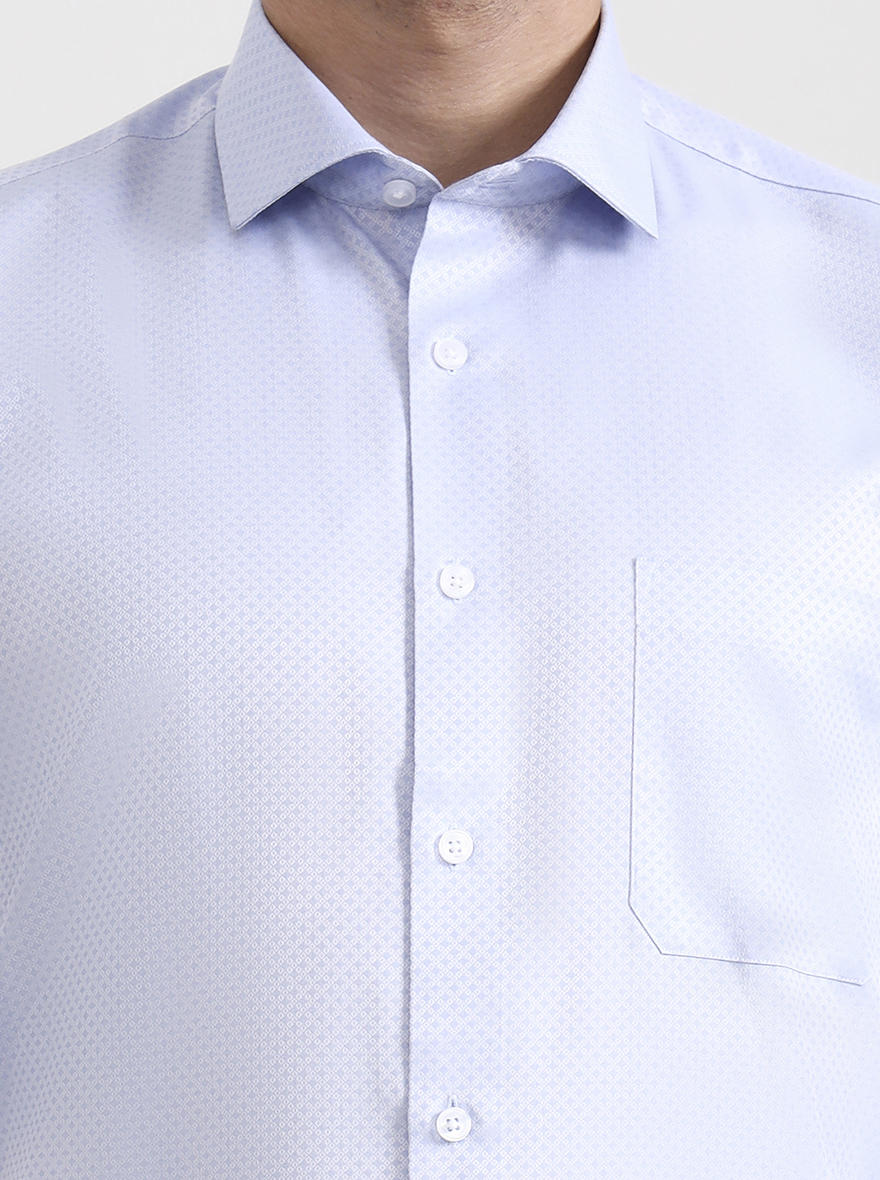 Sky Blue Solid Slim Fit Formal Shirt | Greenfibre