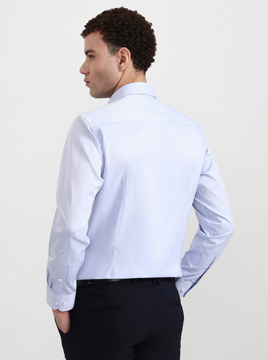 Sky Blue Solid Slim Fit Formal Shirt | Greenfibre