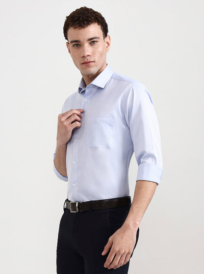 Sky Blue Solid Slim Fit Formal Shirt | Greenfibre