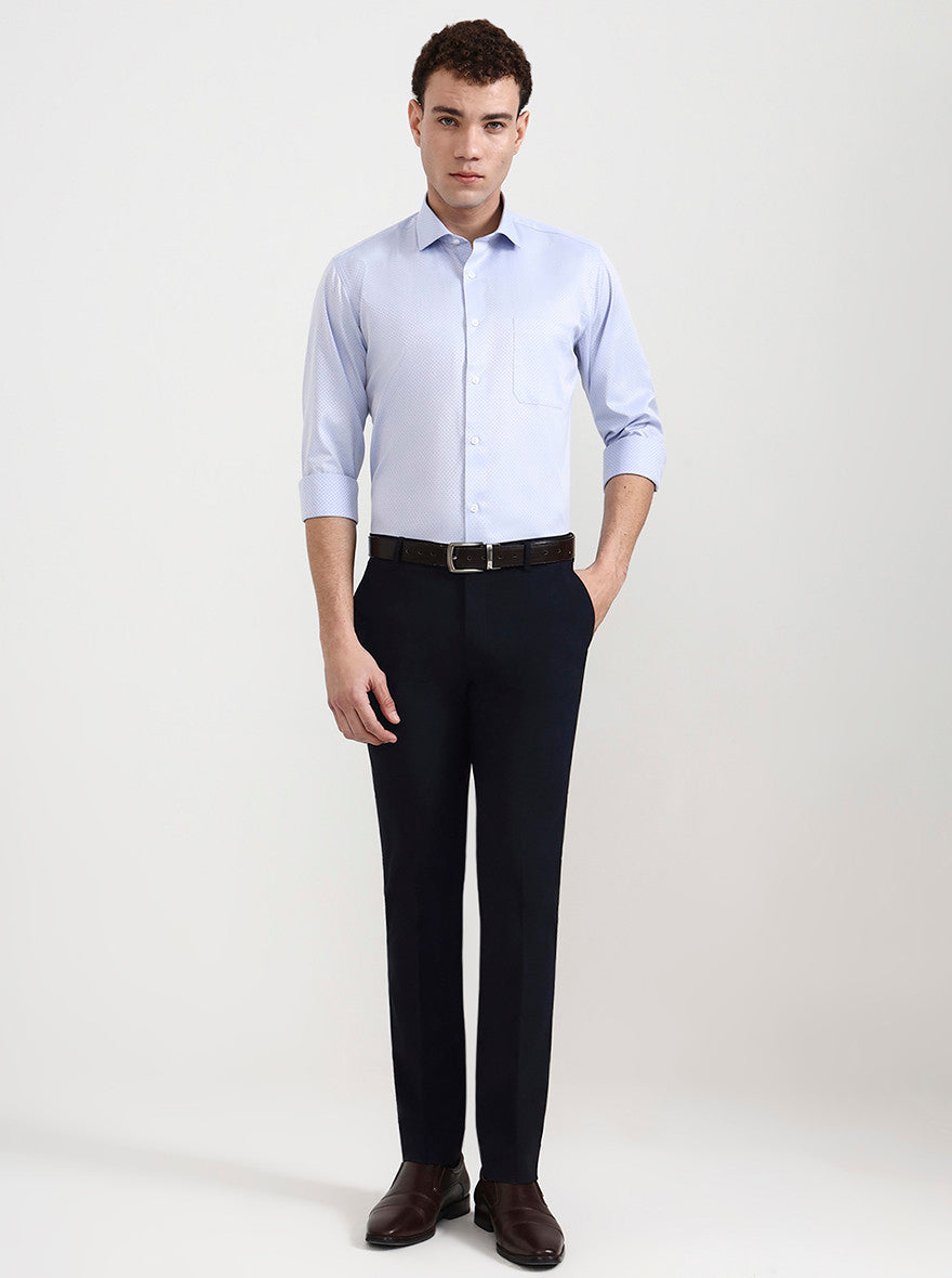 Sky Blue Solid Slim Fit Formal Shirt | Greenfibre