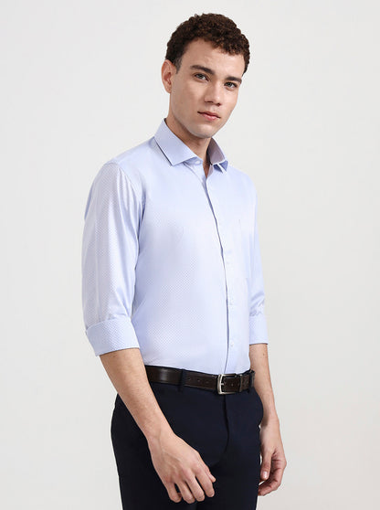 Sky Blue Solid Slim Fit Formal Shirt | Greenfibre