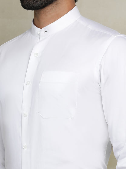 White Solid Slim fit Formal Shirt | Metal