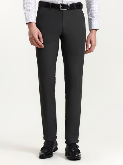 Grey Solid Slim Fit Club Wear Trouser | Wyre