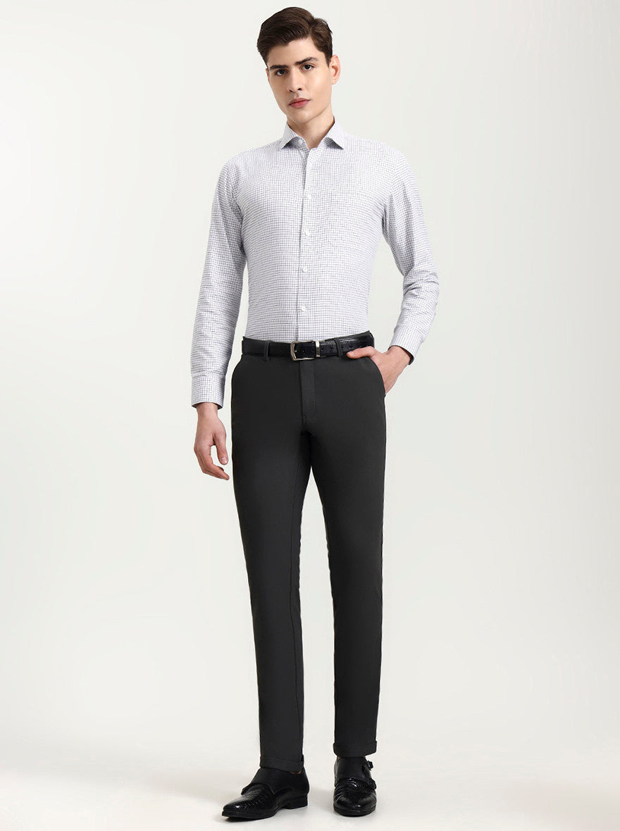 Grey Solid Slim Fit Club Wear Trouser | Wyre