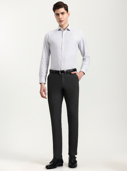 Grey Solid Slim Fit Club Wear Trouser | Wyre