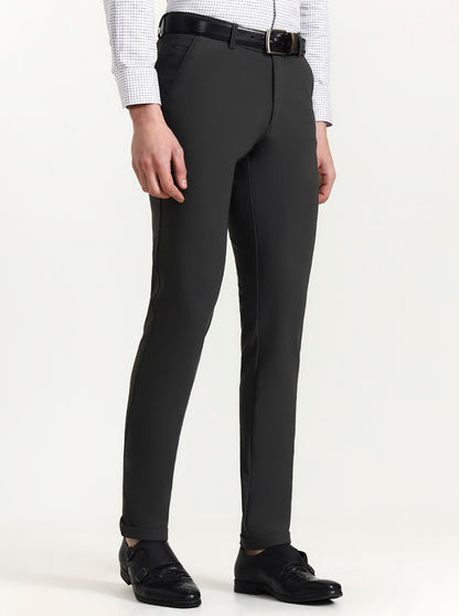 Grey Solid Slim Fit Club Wear Trouser | Wyre