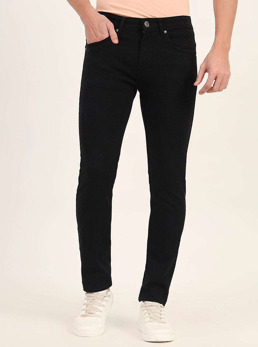 Jet Black Washed Narrow Fit Jeans | Greenfibre