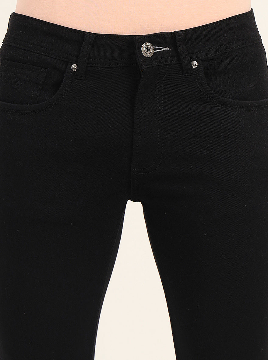 Jet Black Washed Narrow Fit Jeans | Greenfibre