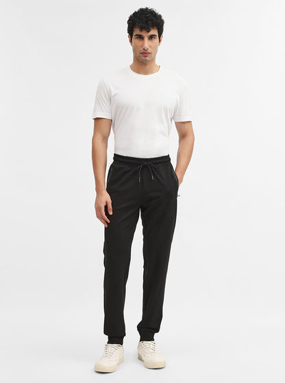 Black Solid Slim Fit Track Pant | JadeBlue