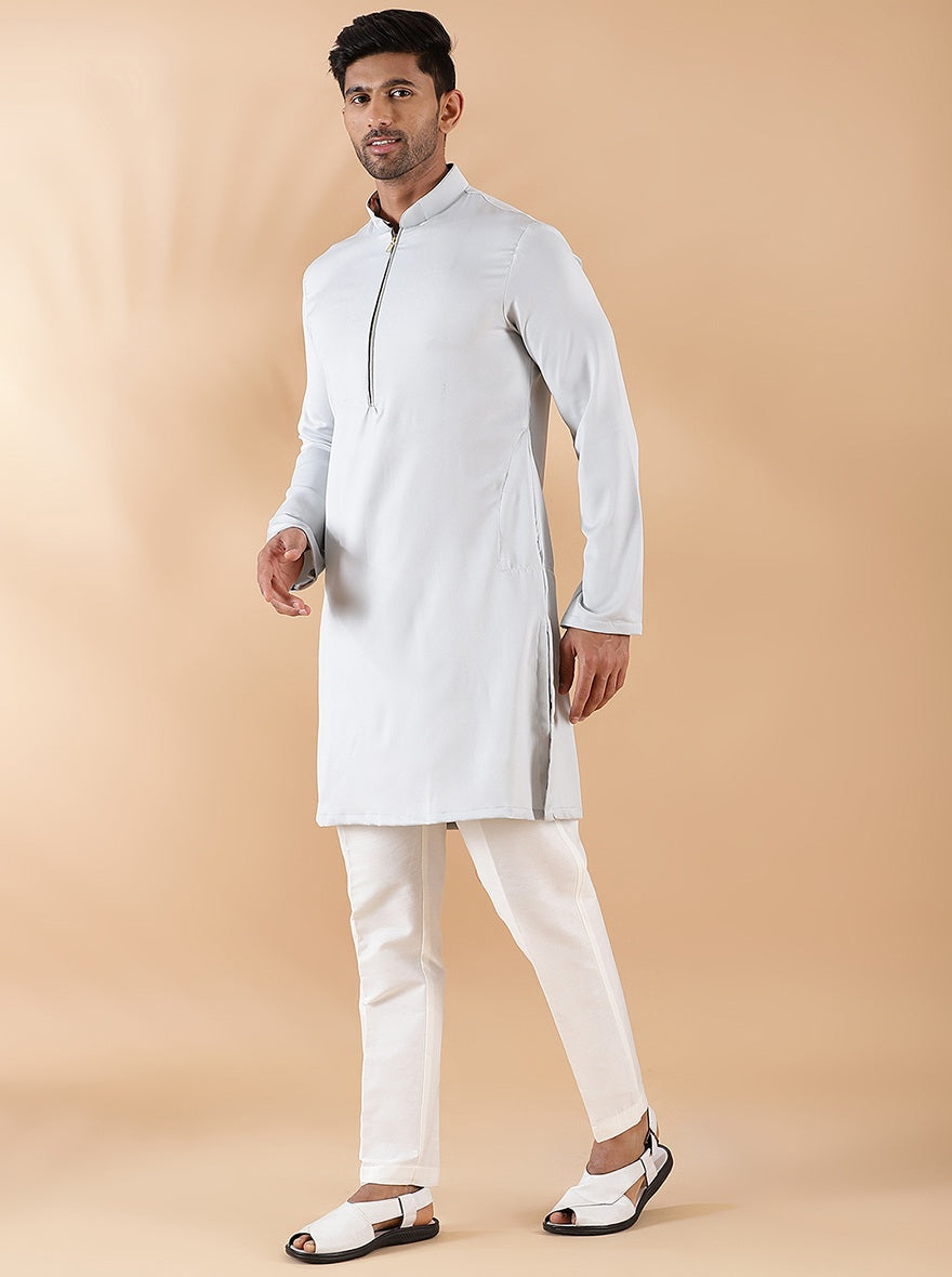 Slate Grey Solid Kurta | The Kurta Company