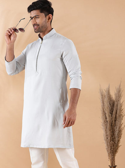 Slate Grey Solid Kurta | The Kurta Company