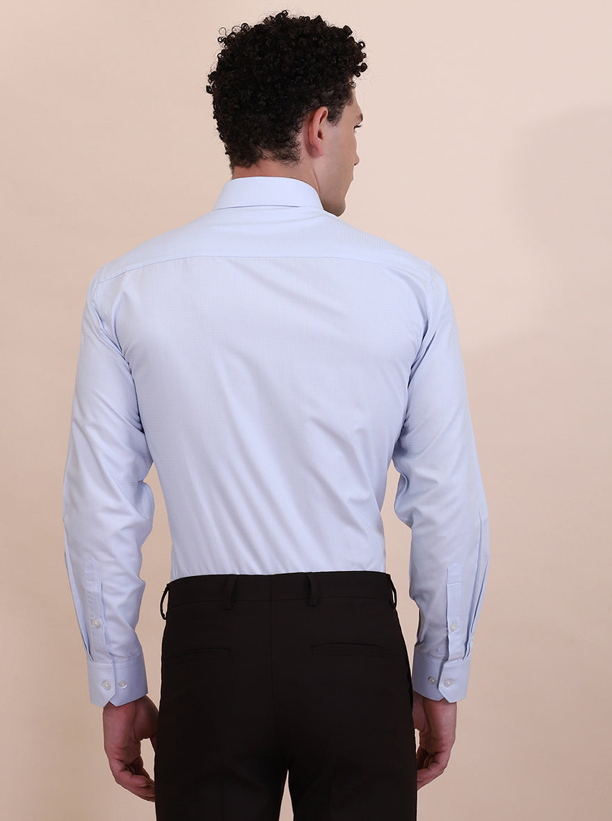 Sky Blue Solid Regular Fit Formal Shirt | Greenfibre