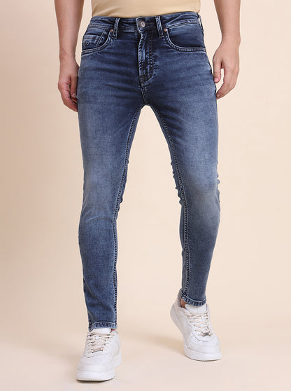 Mid Blue Washed Rider Fit Jeans | JadeBlue