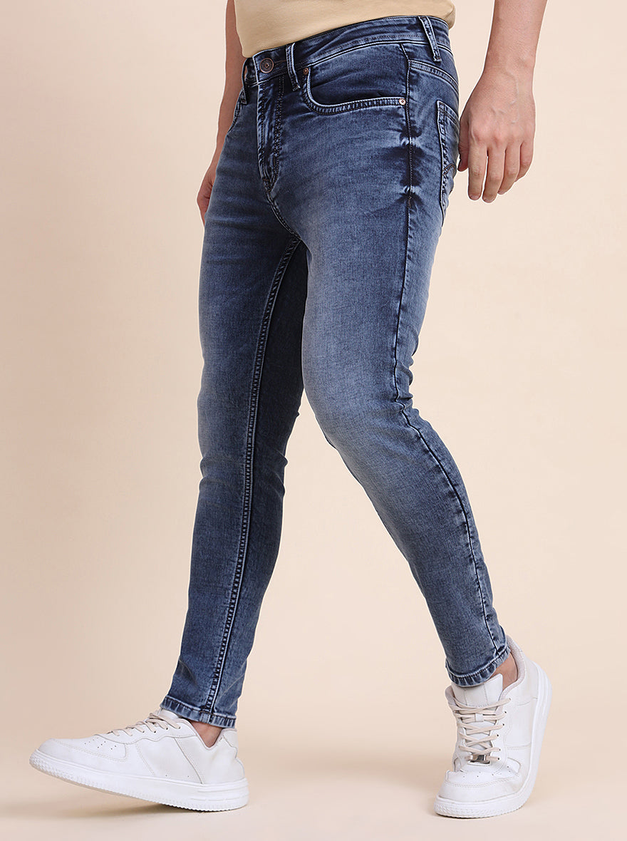 Mid Blue Washed Rider Fit Jeans | JadeBlue