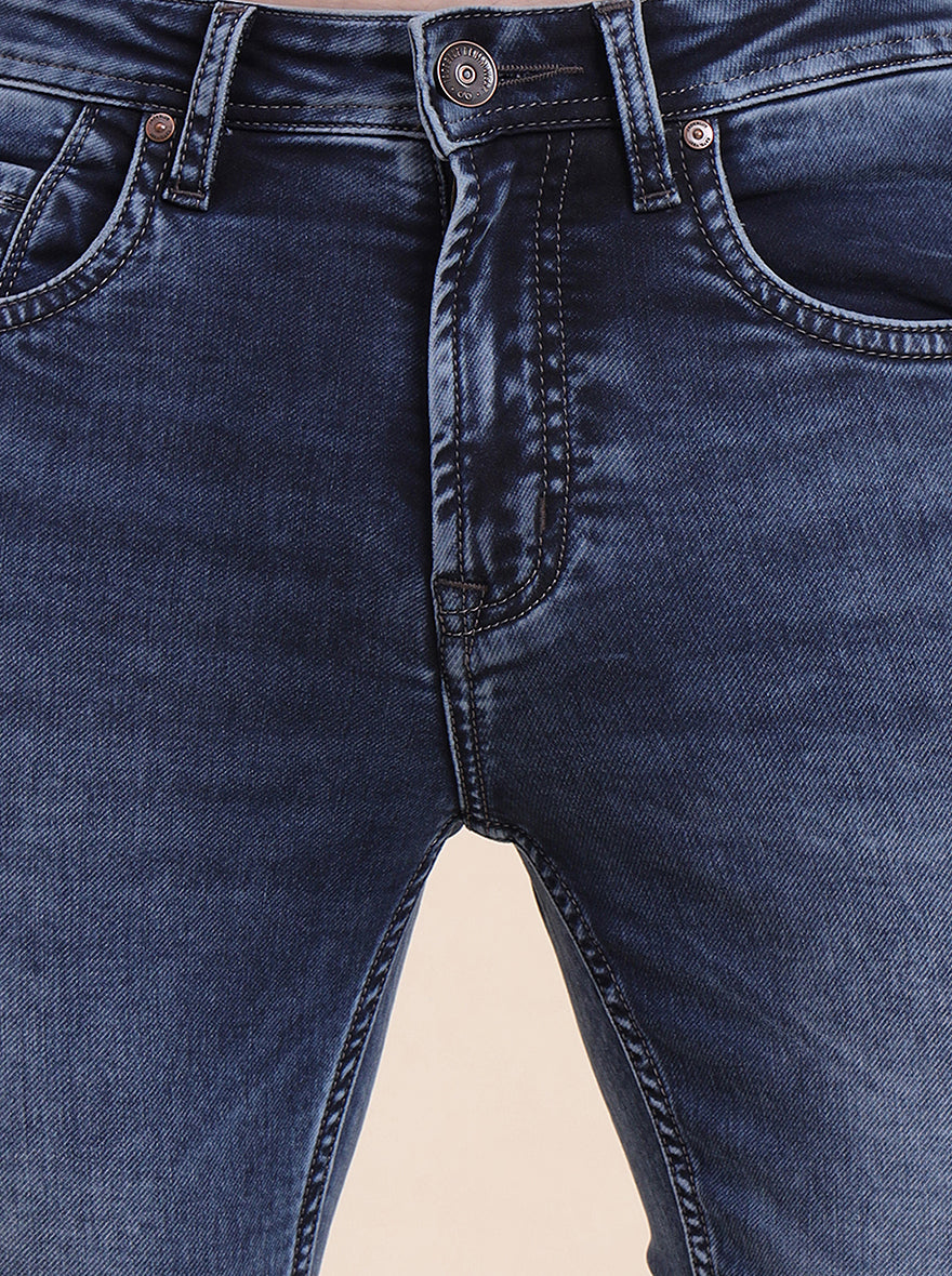 Mid Blue Washed Rider Fit Jeans | JadeBlue