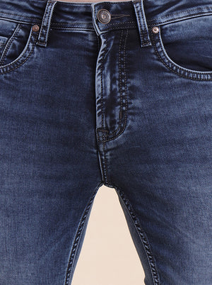Mid Blue Washed Rider Fit Jeans | JadeBlue