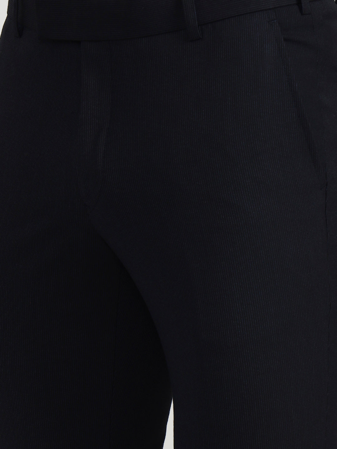 Blue Solid Slim Fit Formal Trouser | Wyre