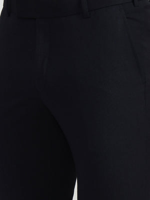 Blue Solid Slim Fit Formal Trouser | Wyre